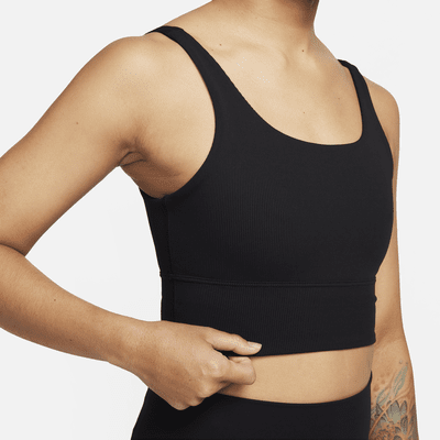 Nike Nike Zenvy RibSujetador Deportivo De Sujeción Ligera Sin Almohadilla Con Escote Alto - Mujer