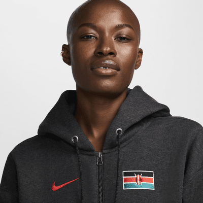 Nike Team Kenya Phoenix FleeceSudadera Con Capucha Y Cremallera Completa Oversize Nike - Mujer