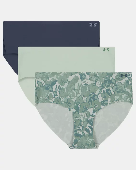 Under Armour Bragas Invisibles Con Estampado UA Pure Stretch Para Mujer - Paquete De 3  