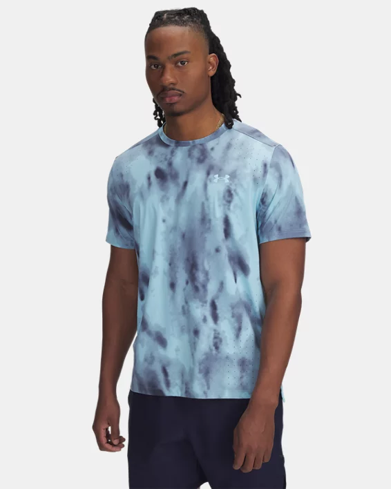 Under Armour Camiseta de manga corta con estampado UA Launch Elite para hombre  