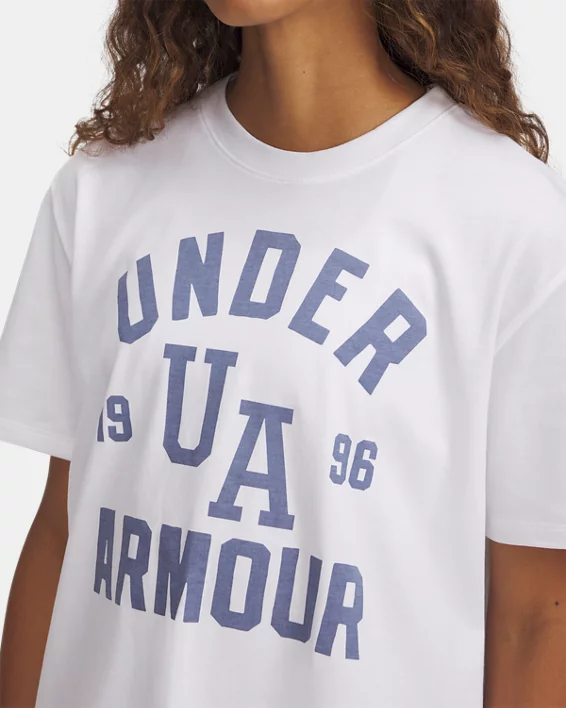 Under Armour Camiseta De Manga Corta UA Heavyweight Oversized Collegiate Para Mujer  