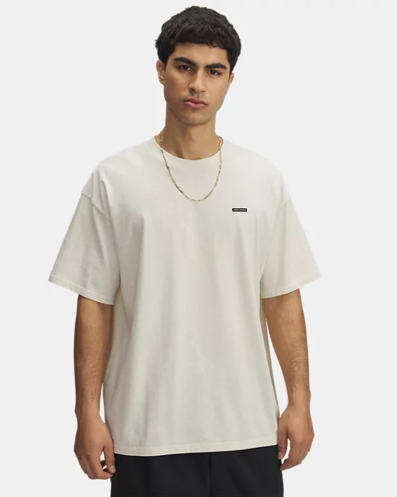 Under Armour Camiseta de manga corta UA Heavyweight Oversized Logo Wash para hombre  