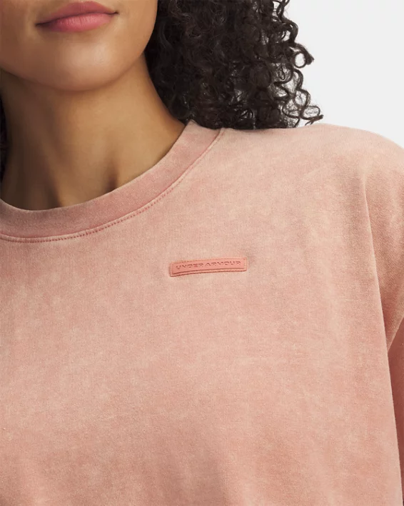 Under Armour Camiseta De Manga Corta UA Heavyweight Wash Para Mujer  