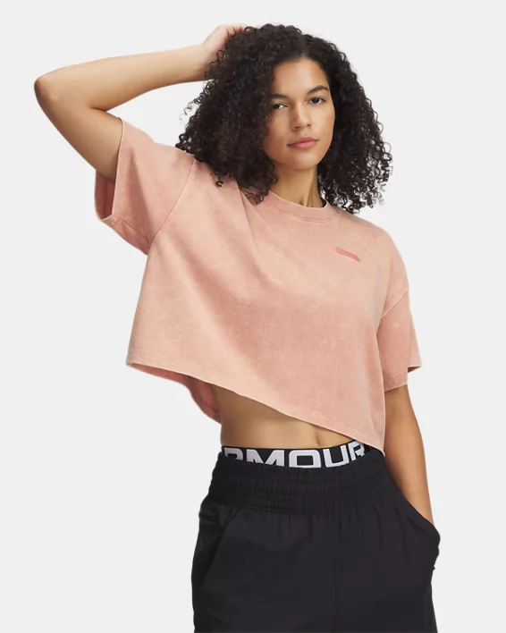 Under Armour Camiseta de manga corta UA Heavyweight Wash para mujer  