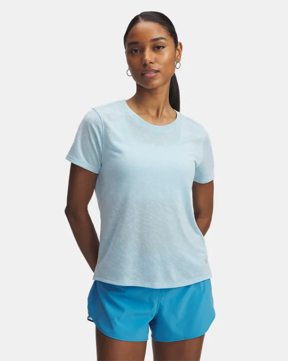 Under Armour Camiseta de manga corta UA Launch Camo para mujer  