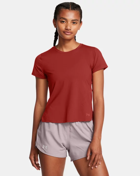 Under Armour Camiseta de manga corta UA Launch Elite para mujer  