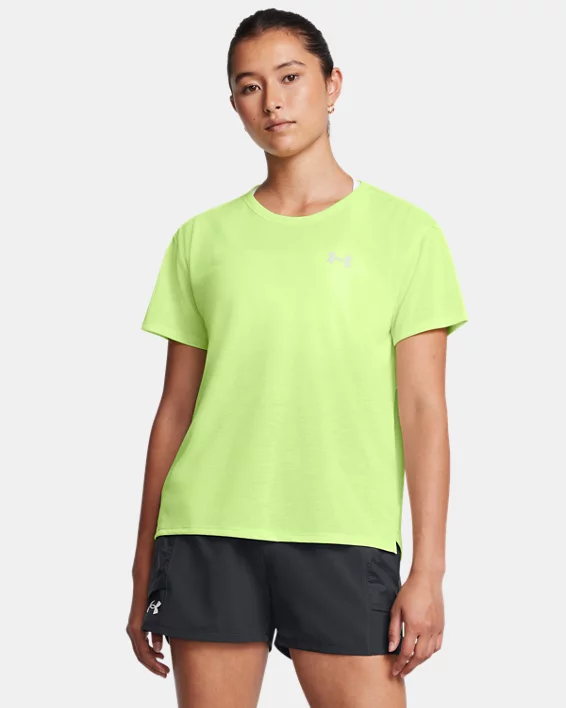 Under Armour Camiseta de manga corta UA Launch Trail para mujer  
