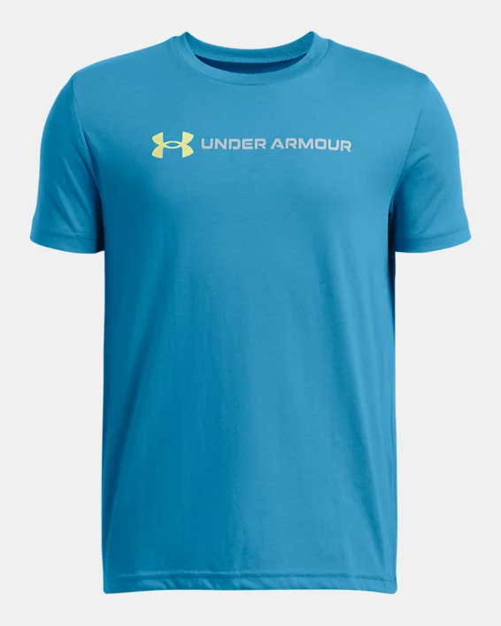 Under Armour Camiseta de manga corta UA Logo Wordmark para niño  