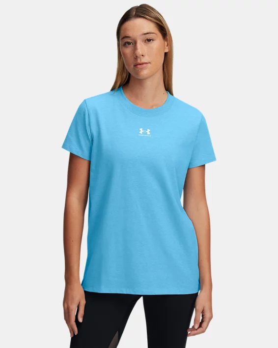 Under Armour Camiseta de manga corta UA Rival Core para mujer  