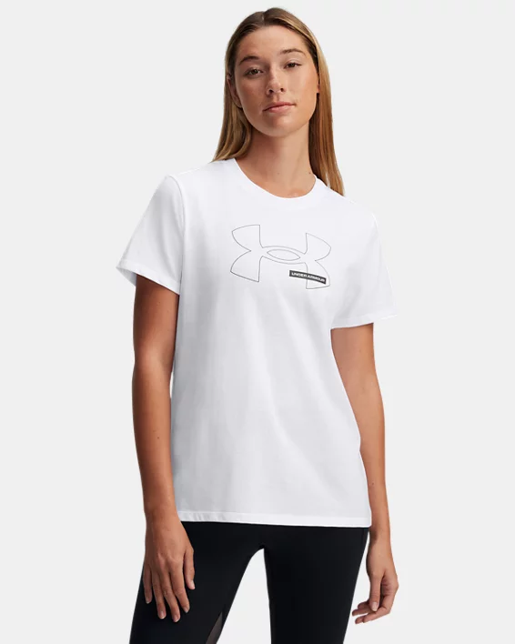 Under Armour Camiseta de manga corta UA Rival Outline para mujer  