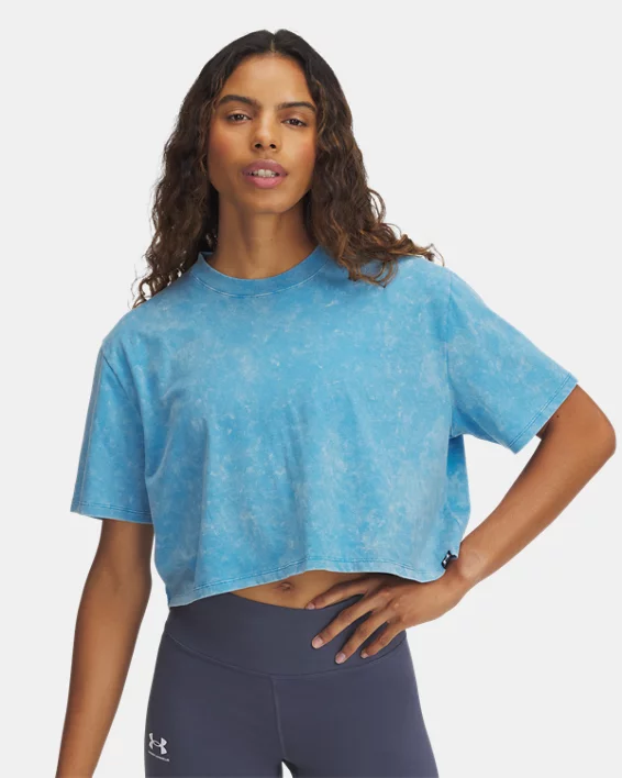 Under Armour Camiseta de manga corta UA Rival Wash para mujer  