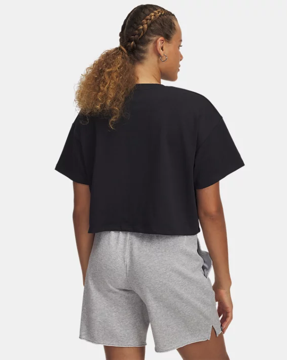 Under Armour Camiseta De Manga Corta UA Varsity Mix Heavyweight Crop Para Mujer  