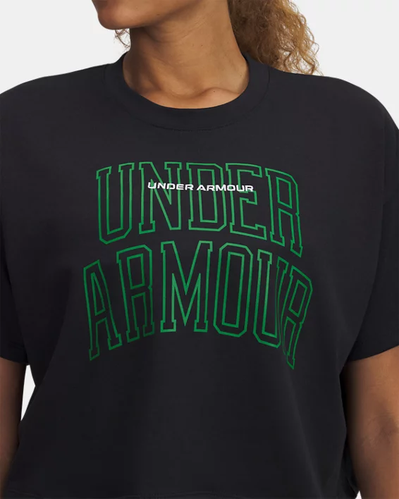 Under Armour Camiseta De Manga Corta UA Varsity Mix Heavyweight Crop Para Mujer  