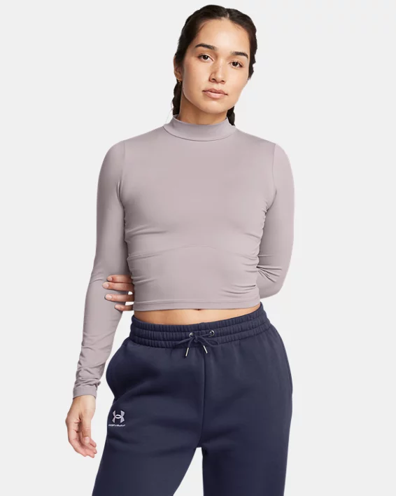 Under Armour Camiseta de manga larga con cuello alto UA Meridian para mujer  