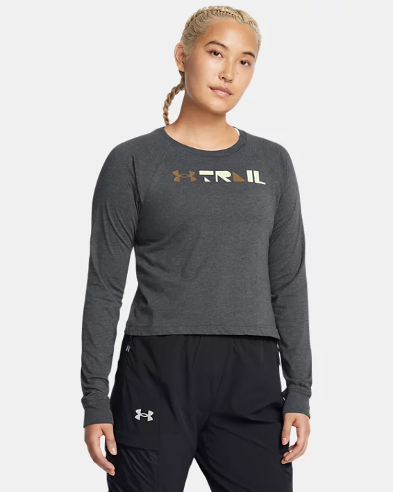 Under Armour Camiseta de manga larga UA Launch Trail para mujer  