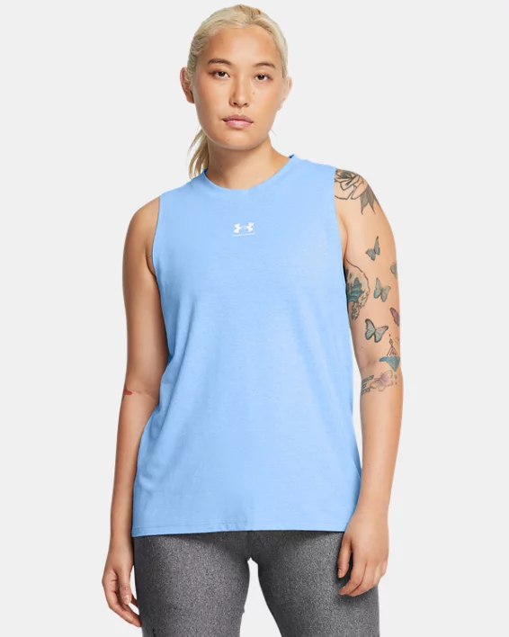 Under Armour Camiseta de tirantes UA Rival Muscle para mujer  