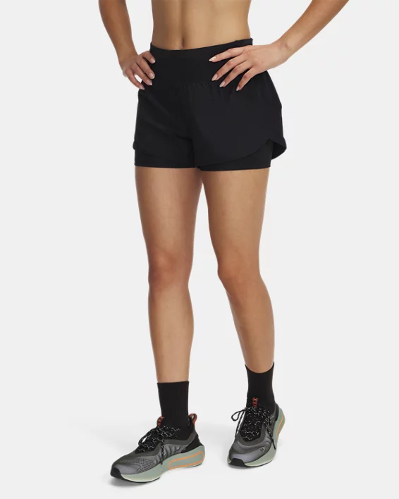 Under Armour Pantalón corto 2 en 1 UA Launch Pro para mujer  