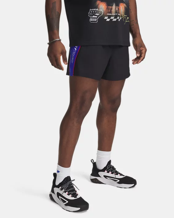 Under Armour Pantalón corto Project Rock Woven Colorblock para hombre  