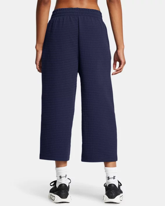 Under Armour Pantalón UA Unstoppable Fleece Grid Wide Leg Crop Para Mujer  
