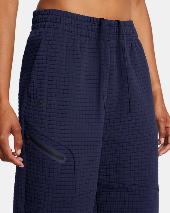 Under Armour Pantalón UA Unstoppable Fleece Grid Wide Leg Crop Para Mujer  