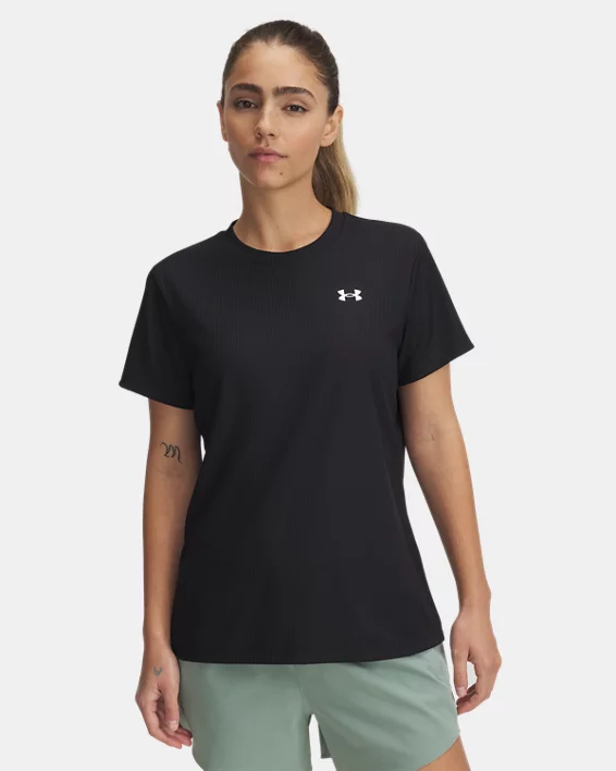 Under Armour Parte de arriba acanalada de manga corta UA Tech™ para mujer  