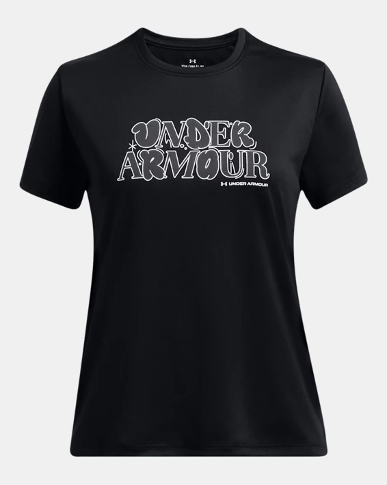 Under Armour Parte de arriba de manga corta UA Tech™ Wordmark para niña  