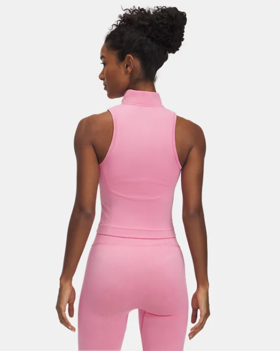 Under Armour Parte Superior Con Cremallera De Efecto Lavado Sin Costuras Ni Mangas UA Vanish Para Mujer  