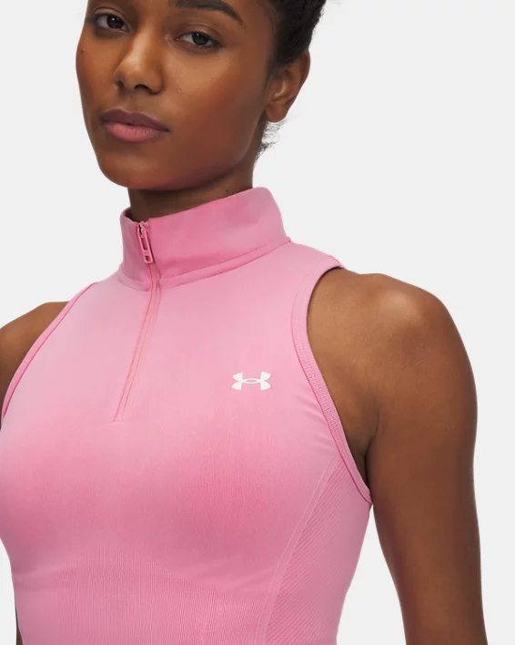 Under Armour Parte Superior Con Cremallera De Efecto Lavado Sin Costuras Ni Mangas UA Vanish Para Mujer  