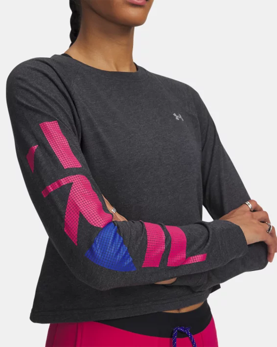 Under Armour Parte Superior De Manga Larga Estampada UA Trail Run Para Mujer  