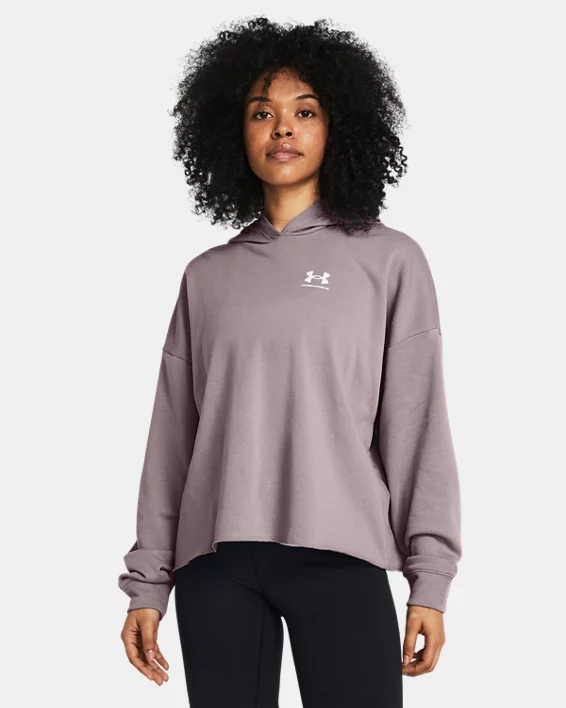 Under Armour Sudadera con capucha oversize UA Rival Terry para mujer  