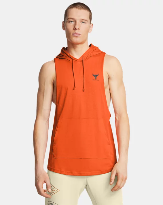 Under Armour Sudadera con capucha sin mangas Project Rock para hombre  