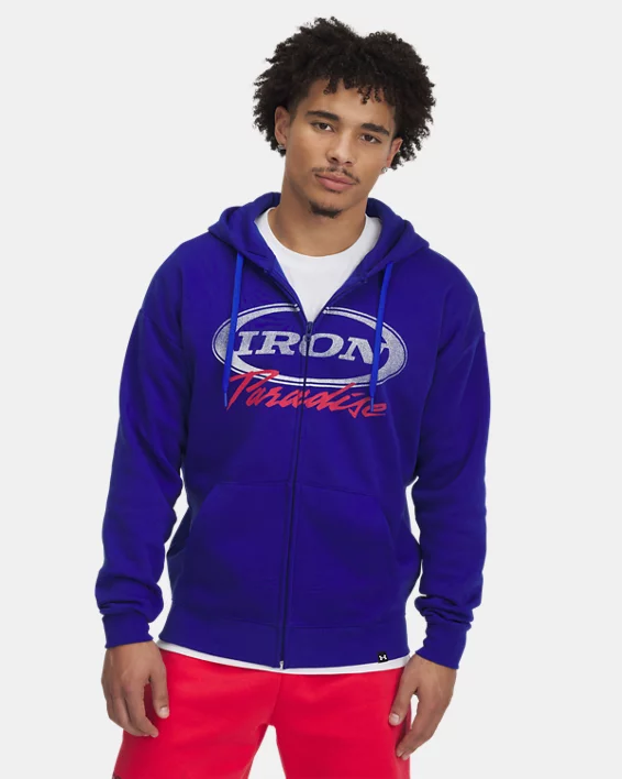 Under Armour Sudadera con cremallera completa Project Rock Icon Fleece para hombre  