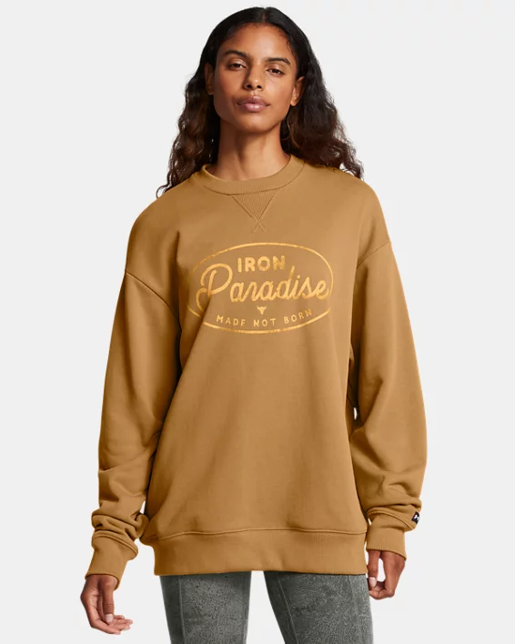 Under Armour Sudadera con cuello redondo Project Rock Heavyweight Tools Of The Trade para mujer  