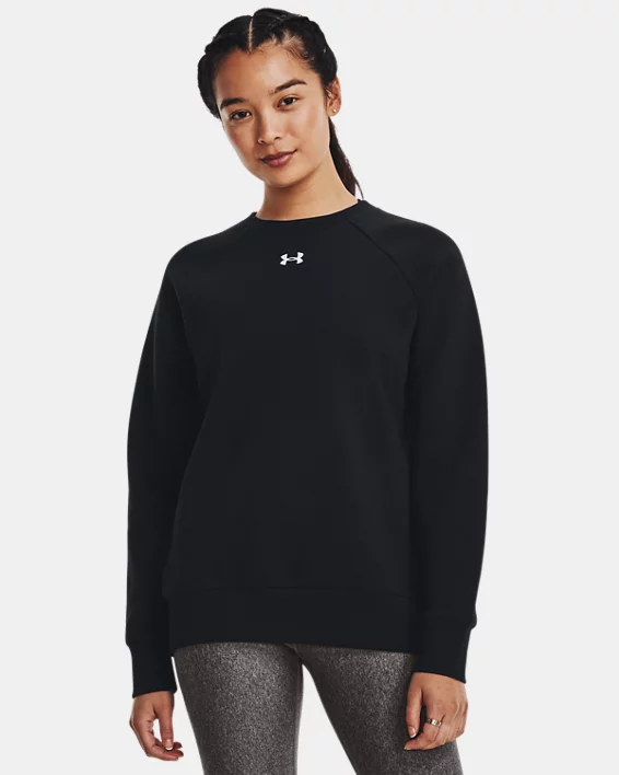 Under Armour Sudadera de cuello redondo UA Rival Fleece para mujer  