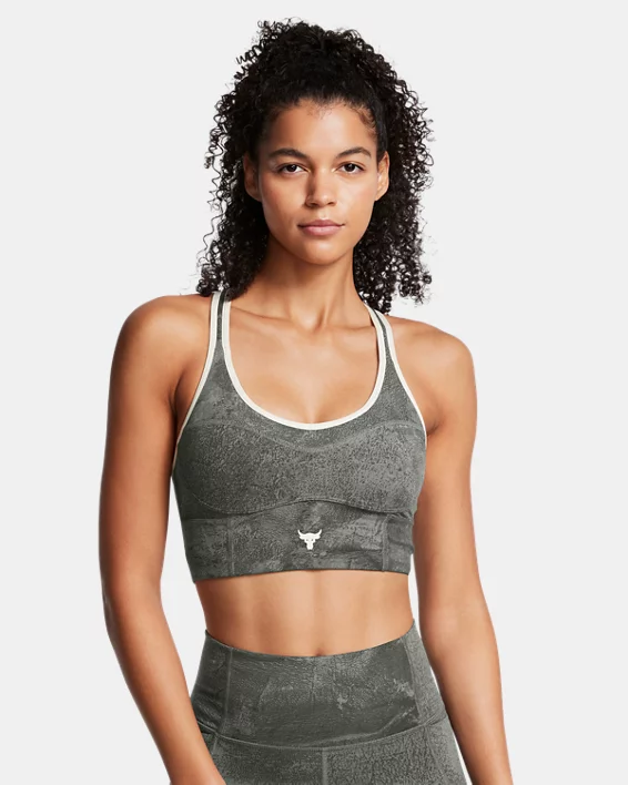 Under Armour Sujetador estampado Project Rock Infinity Let's Go LL para mujer  