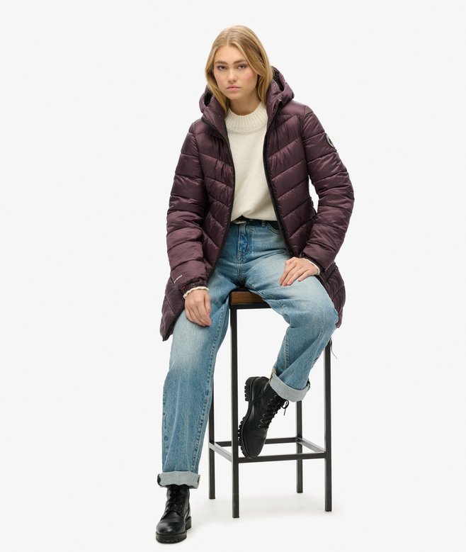 Superdry Abrigo Acolchado De Largo Medio Con Capucha Fuji