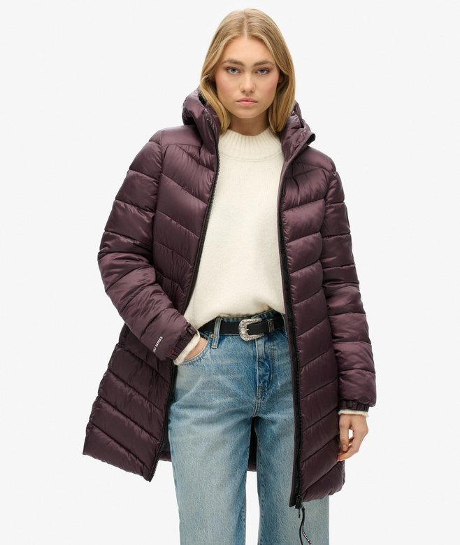 superdry Abrigo acolchado de largo medio con capucha Fuji