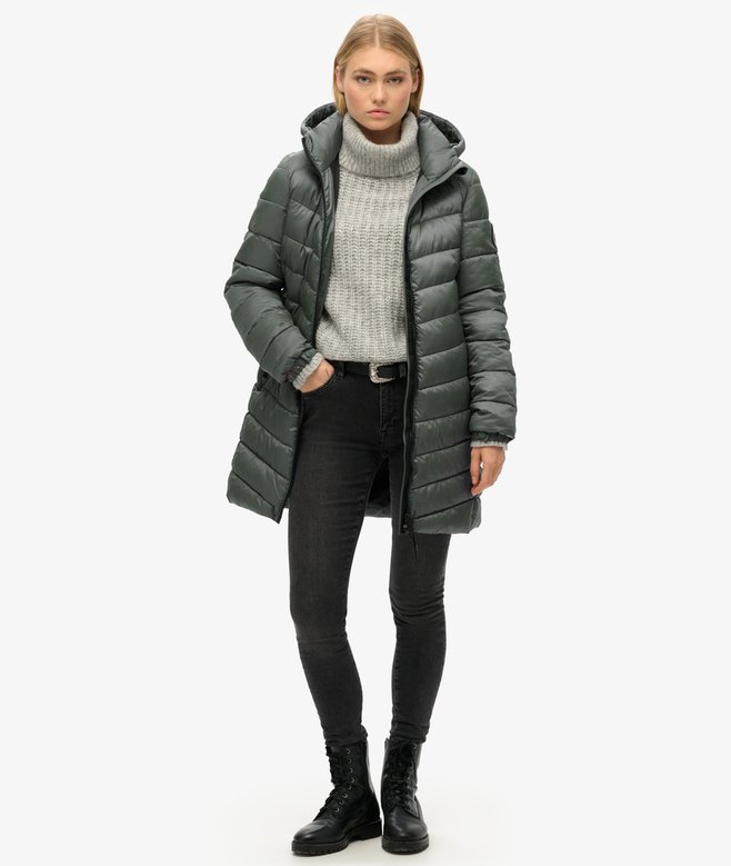 Superdry Abrigo Acolchado De Largo Medio Con Capucha Fuji