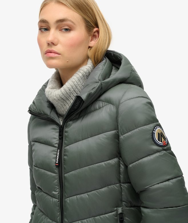 Superdry Abrigo Acolchado De Largo Medio Con Capucha Fuji