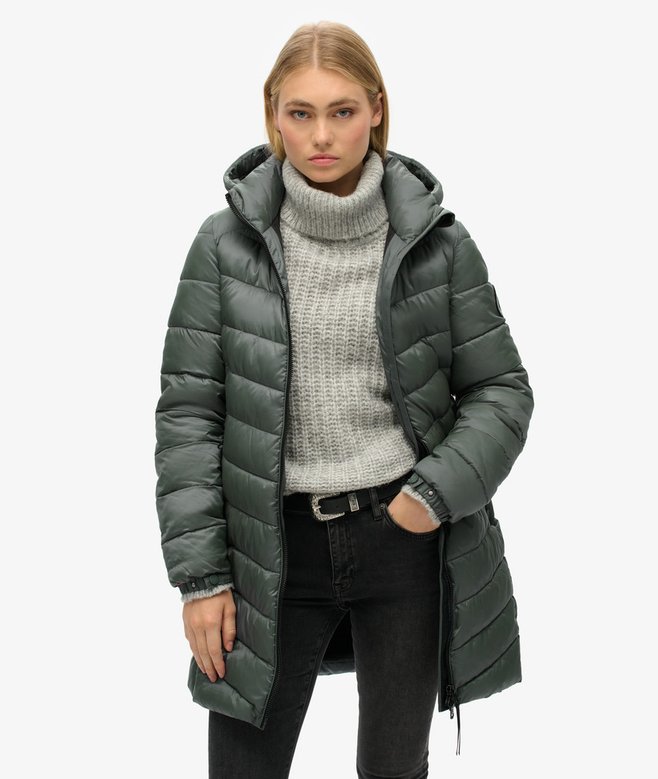 superdry Abrigo acolchado de largo medio con capucha Fuji