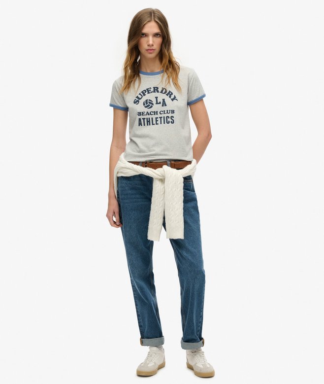 Superdry Athletic Essentials Beach Graphic Ringer T-Shirt