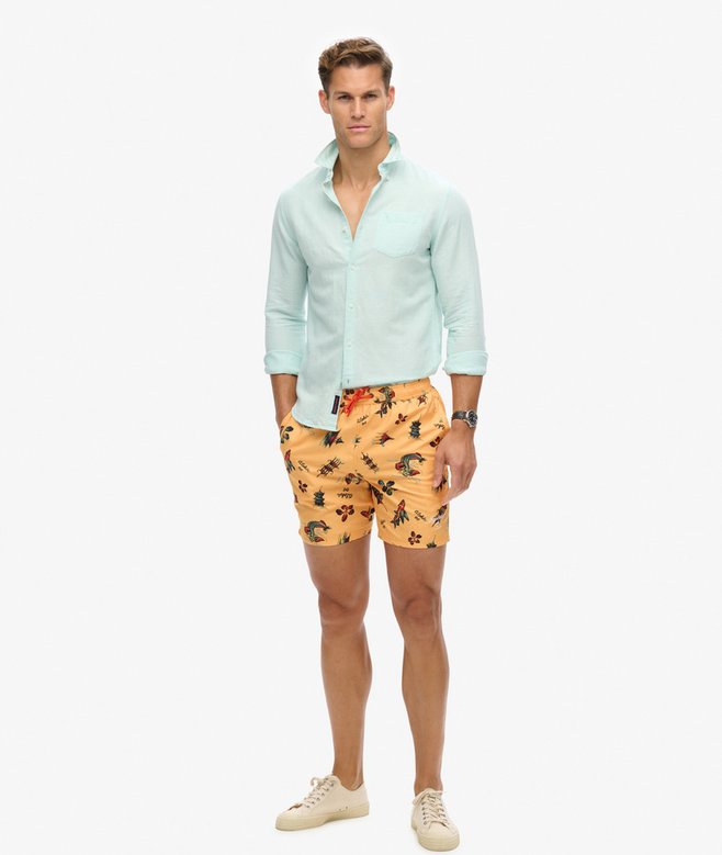 superdry Bañador con estampado hawaiano reciclado de 43 2 cm