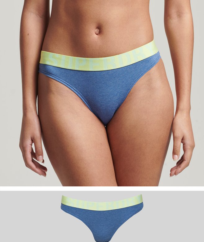 superdry Braguita tipo bikini de algodón orgánico con logotipo grande
