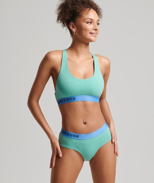 Superdry Bralette Corto De Algodón Orgánico Con Logotipo Desplazado