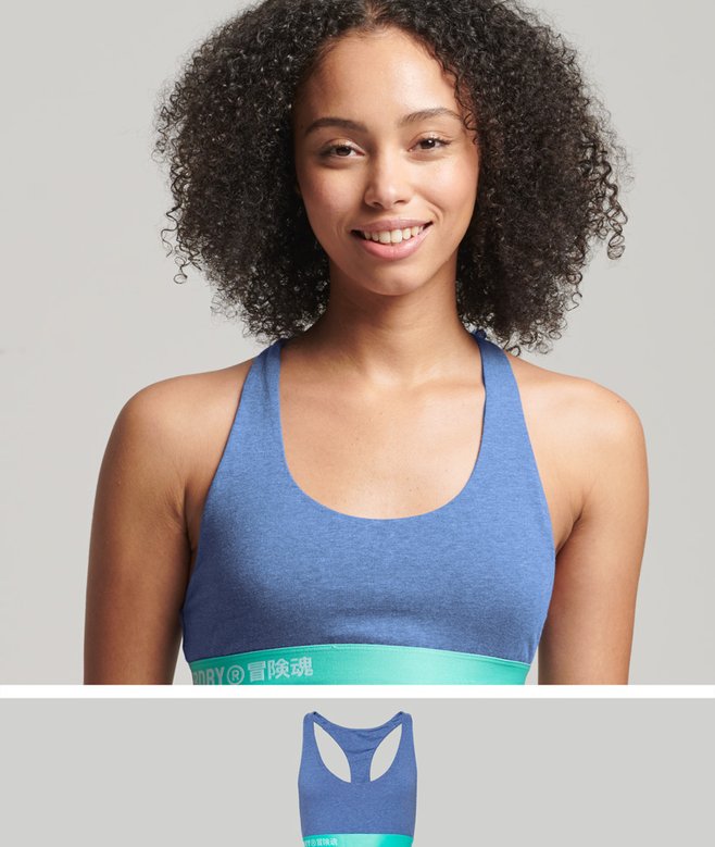 superdry Bralette corto de algodón orgánico con logotipo desplazado