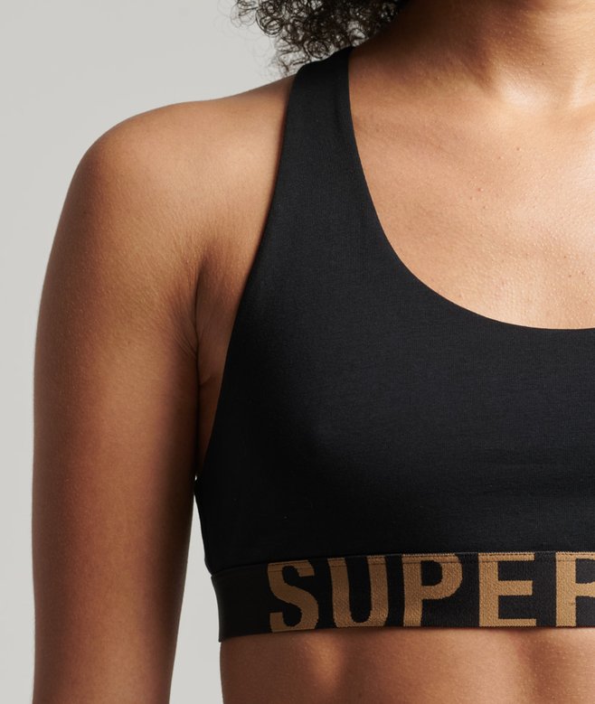 Superdry Bralette Corto De Algodón Orgánico Con Logotipo Grande