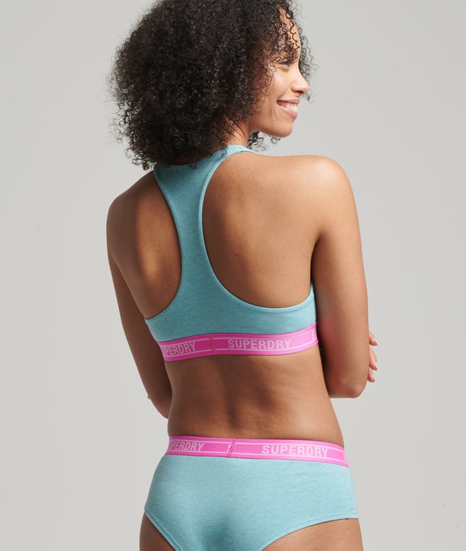 Superdry Bralette Corto De Algodón Orgánico Con Múltiples Logos