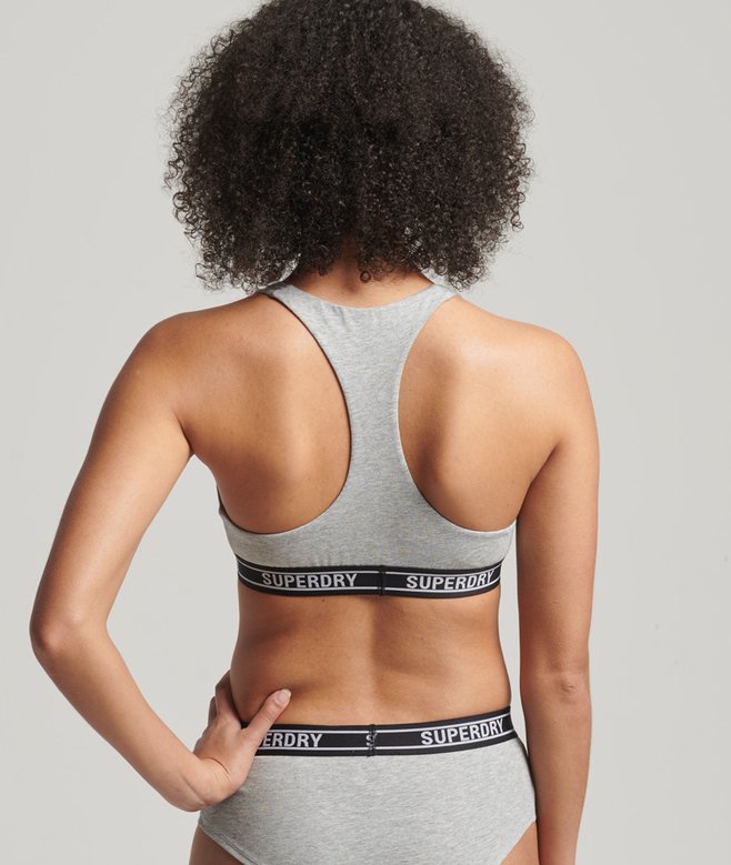Superdry Bralette Corto De Algodón Orgánico Con Múltiples Logos