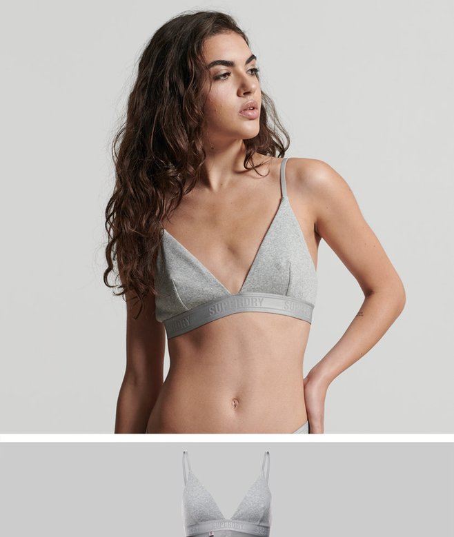 superdry Bralette de canalé de algodón orgánico de triángulos