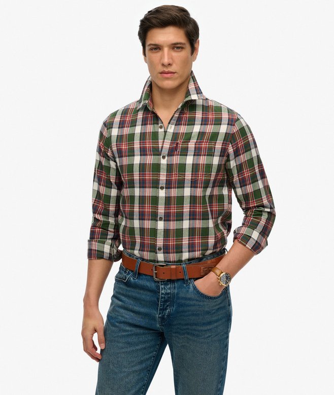 superdry Camisa de algodón orgánico a cuadros vintage